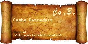 Csaba Bernadett névjegykártya